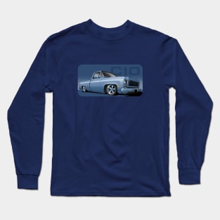 1980 Chevrolet C10 pickup in blue Long Sleeve T-Shirt